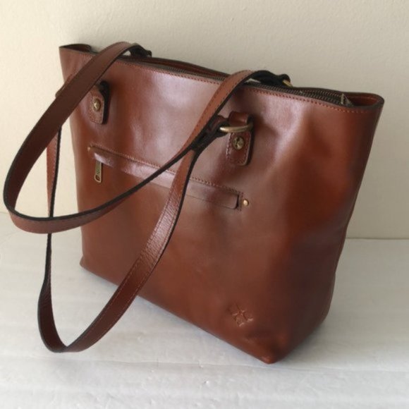 Patricia Nash Alessano Leather Handbag Tote Tan Brown Handbag Purse - Picture 9 of 14